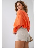 Short shorts with cuffs, beige 2011 - Online store - Boutique